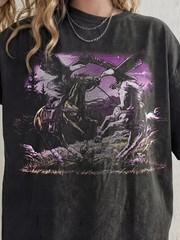 Western Cowboy Graphic T-Shirt Wild Horse Bald Eagle Country Animal Shirt