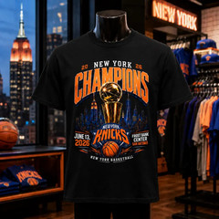 New York Basketball 2026 Champions Royal Blue Fan Graphic T-Shirt