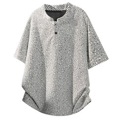 Men’s Striped Short Sleeve T Shirt with For Henry Collar Hong Kong Design M-5XL
