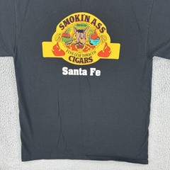 Vtg Gildan Large Black Smokin Ass Cigars Hawaii Santa Fe NM Fine Leaf Tobacco