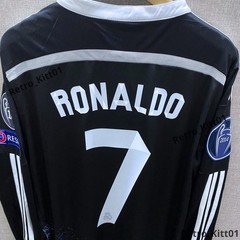 Ronaldo #7 Real Madrid 2014/2015 UCL Long Sleeve Black Jersey Dragon L