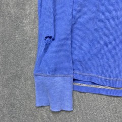 American Eagle Outfitters Thermal Shirt Mens Small Blue Crew Neck Waffle Knit