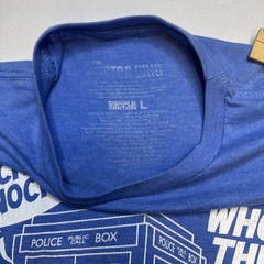 Doctor Who Tardis T-SHIRT Size L Funny Dr Who Knock Knock Joke Box #0098