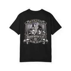 Raiders Nation 4 Life Crest Motorcycle Shield Graphic Logo T-Shirt