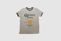 Corona Extra Vintage Graphic Ivory Mens Ringer Shirt NWT XL