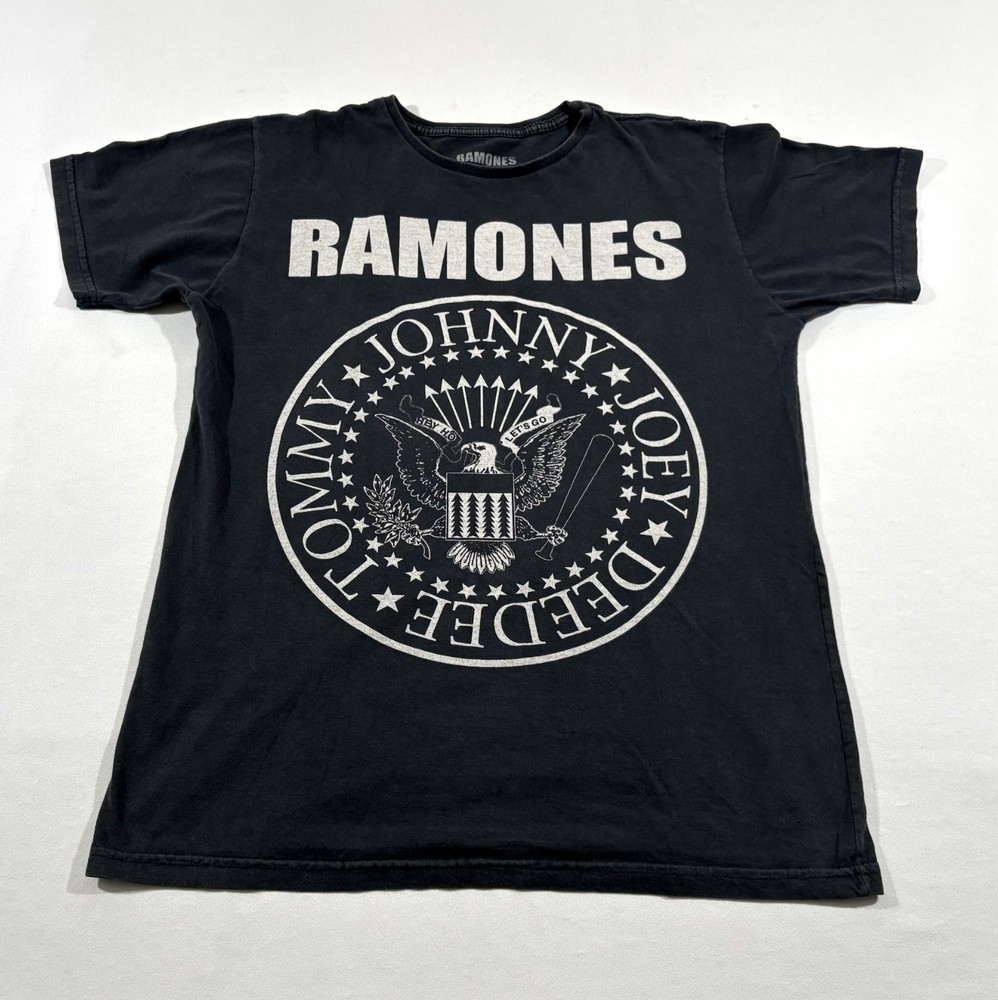 Ramones T-Shirt Y2K Presidential Seal Merch Grunge Punk Concert Black Sz L Flaw