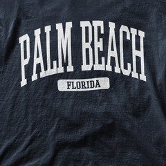 Palm Beach Florida Souvenir Beach, Aesthetic, Minimalist Navy Blue Tee