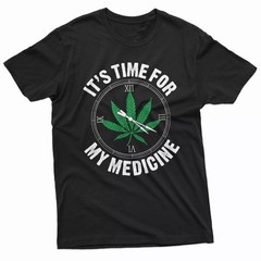2025/Men’s Marijuana Weed Funny T-shirt Time for Medicine 4 20 Clock Cannabis Te