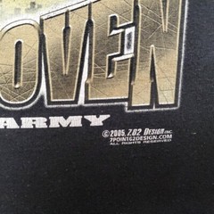 VTG US Army Shirt Mens M Black Crewneck Combat Proven Infantry 7.62 Design Y2K