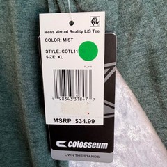 Colosseum Michigan State Spartans Mens Virtual Reality Long Sleeve Tee XL Green