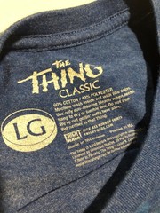 The Thing Drew Struzan graphic art size LG blue tshirt Fright Rags scifi horror
