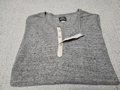 Diesel Industry Henley Stitched Nobel Gray Woven Long Sleeve Shirt SZ Large