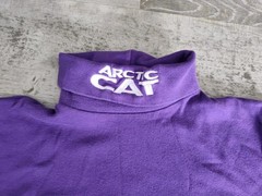 Vtg Arctic Cat Long Sleeve Turtleneck Mens Purple Size Small USA Made Cotton