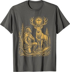 St. Hubert and the Stag Christian Hunter Vision Art T-Shirt