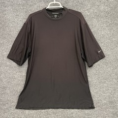 Nike Golf Shirt Mens Sz L Black Crewneck Vintage Y2K Short Sleeve