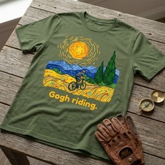 Funny Van Gogh Riding Bicycle Cycling Art Lover Unisex T-Shirt