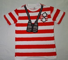 Where’s Waldo? Red & White Striped Cotton Blend T-shirt Size M Costume