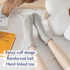 Ruffle Socks Women, Turn-Cuff Casual Cute Ruffle Ankle Socks 6 Pairs Mixed Color