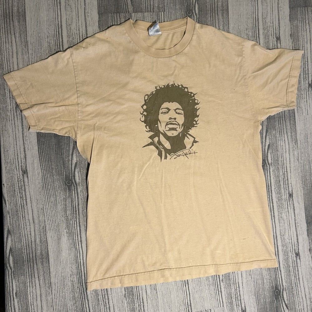 Thrashed 2004 Jimi Hendrix Vintage Shirt Large AAA Y2K Distressed Sun Faded L