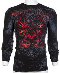 ARCHAIC by AFFLICTION Men’s Long Sleeve THERMAL Shirt ACHILLES Biker Black $58
