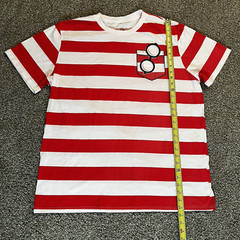 Where’s Waldo Striped T-Shirt Unisex XXL Costume Faux Pocket Cosplay Novelty