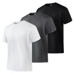 3 Pack Men’s Quick Dry Short Sleeve Crew Neck T-Shirt Breathable Moisture-Wic…