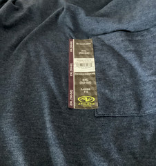 ATHLETIC WORKS Breathable Navy Short Sleeve Crew Neck Pocket T-Shirt Sz 2XL*