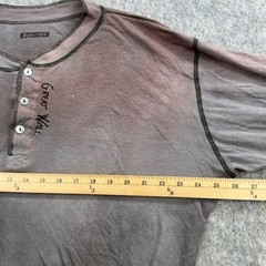 The Great China Wall Mens Henley Shirt Sz XXL Long Sleeve