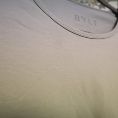 BYLT Men’s Drop Cut Lux SS T-Shirt Size XL Gray (Minor Stains) Basics Shirt