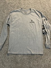 Browning Graphic L/S T Shirt Whitetail Flag Sport Gray 134420908 Mens Sz L NWT