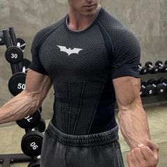 Men’s Superman Compression Shirt | Quick‑Dry Athletic Gym Top | Tight Fit