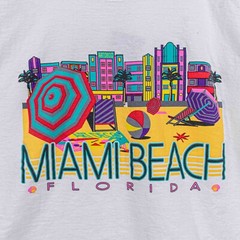Miami Beach Florida Art Deco T-Shirt PeopleSoft Software Tech XL Y2K Streetwear