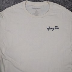 Hang Ten Surf Company Waves on Back Beige T Shirt Men’s Size Large Tee