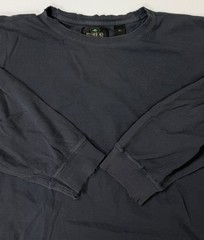 Vintage Waffle-Knit Shirt Men XXL Boxy Distressed Grunge Minimal Navy Midweight