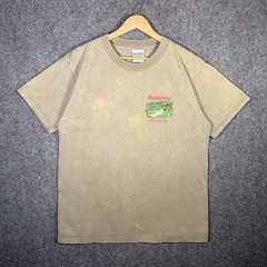 Vintage Budweiser Shirt Mens Large Green 90s Alligator Frog Quote Beer Alcohol
