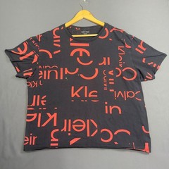 Calvin Klein Short Sleeve Black Red Logo Print T-Shirt Jet Black XL