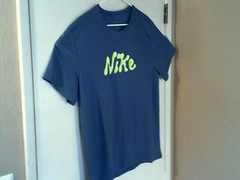NEW NIKE DRI-FIT RUNNING “UV S72 Miler Tee” MEN’S BLUE LIME T-SHIRT L FB7946-491