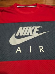 Vintage Nike Air Mesh Colorblock Jersey T Shirt Red Blue Mens XL