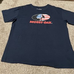 Mossy Oak Patriotic Logo Graphic T-Shirt Mens XL Staghorn Creek Blue Red