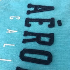 NEW Aeropostale California T-Shirt Sz S NWT V-Neck Turquoise Applique Embr.