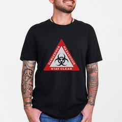 Biohazard Warning T-Shirt | Dangerous Hazardous Stay Clear Graphic Tee