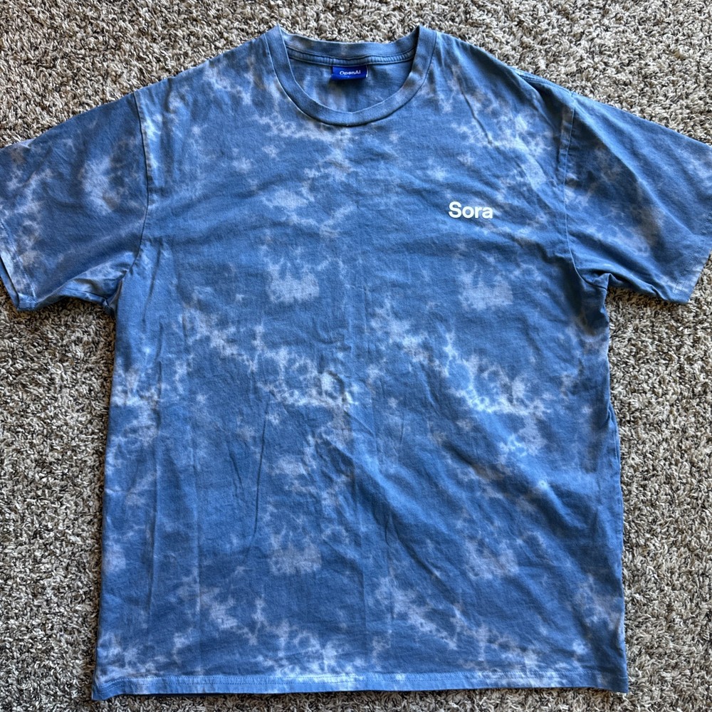 OpenAI Official Employee SWAG Short Sleeve Shirt SORA Tie Dye Tee Large