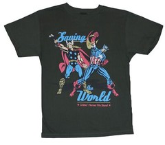 The Avengers Adult New T-Shirt – Saving The World Captain America & Thor Pic
