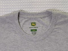 John Deere Logo Grey Cotton Blend T-shirt Size L