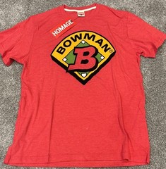 Bowman Baseball Logo Red T-Shirt Size L Homage