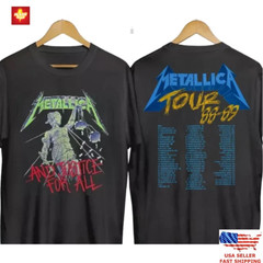 Metallica And Justice For All 1988 Tour Vintage Graphic T Shirt