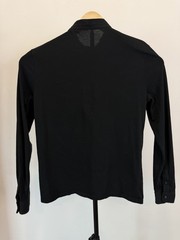 AllSaints Mens Medium Black Long Sleeve Jersey Knit Shirt Ramskull Band Collar