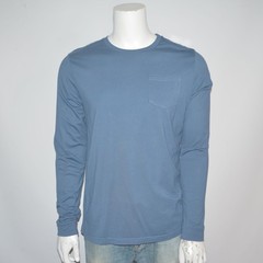 Mint FREE FLY Cotton Bamboo Crew Neck Blue Long Sleeve Tee T-Shirt Sz L