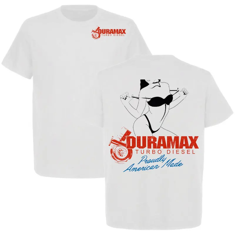 Duramax Turbo Diesel Proudly American Pinup Girl Graphic T-Shirt Cotton Tee