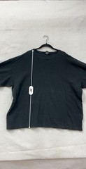 Sada Black Long Sleeve Crewneck Waffle Knit Shirt 4X #45A